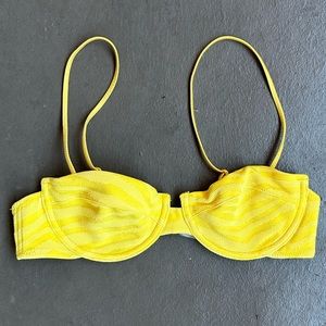 Yellow Zebra Triangl Bikini Top